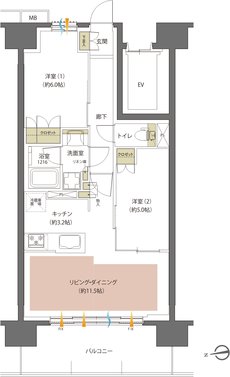 レーベン盛岡紺屋町 間取り B type