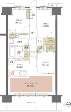 レーベン盛岡紺屋町 間取り C type