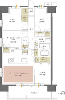 レーベン盛岡紺屋町 間取り A type