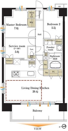 レーベン盛岡紺屋町 間取り A type SELECT 1