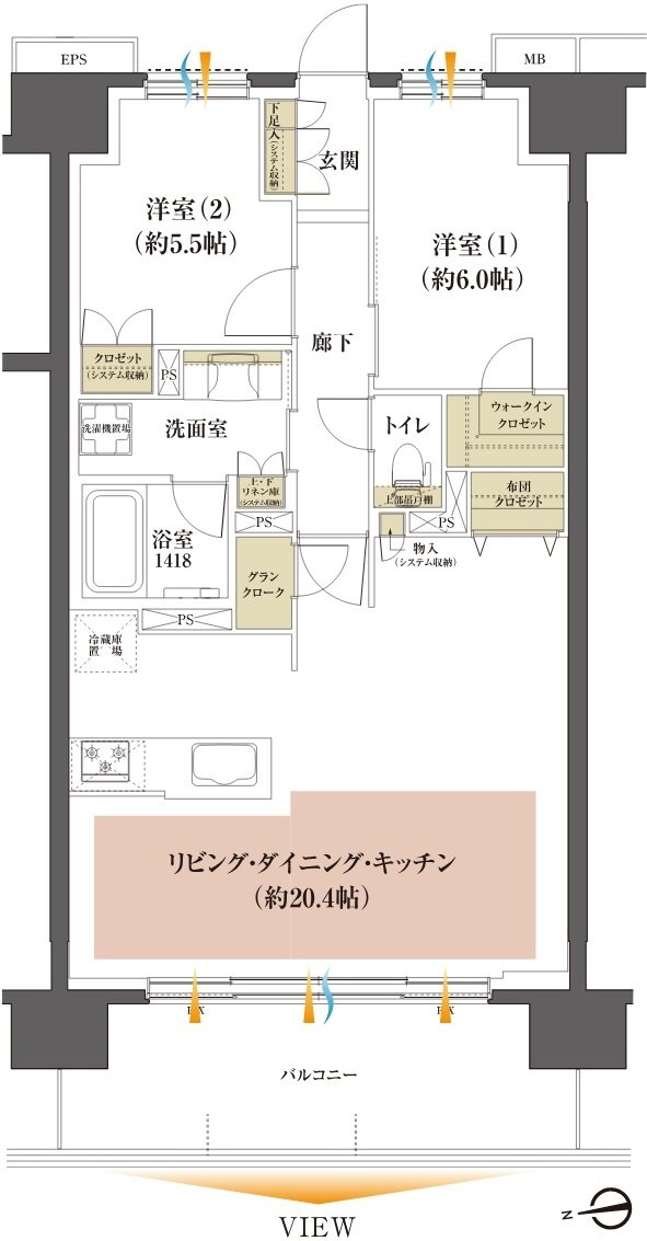 レーベン盛岡紺屋町 間取り C type（セレクト1）
