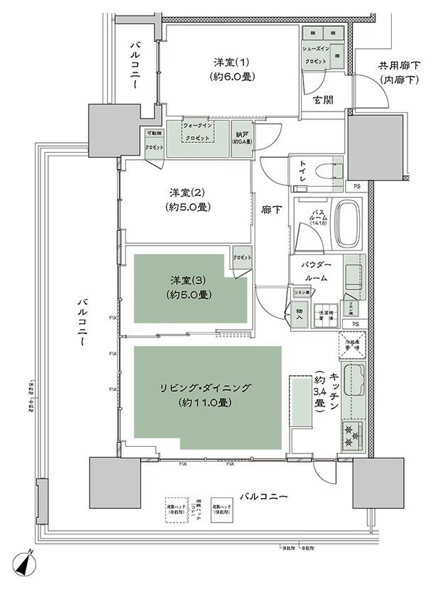 シティタワー錦糸公園 間取り C type