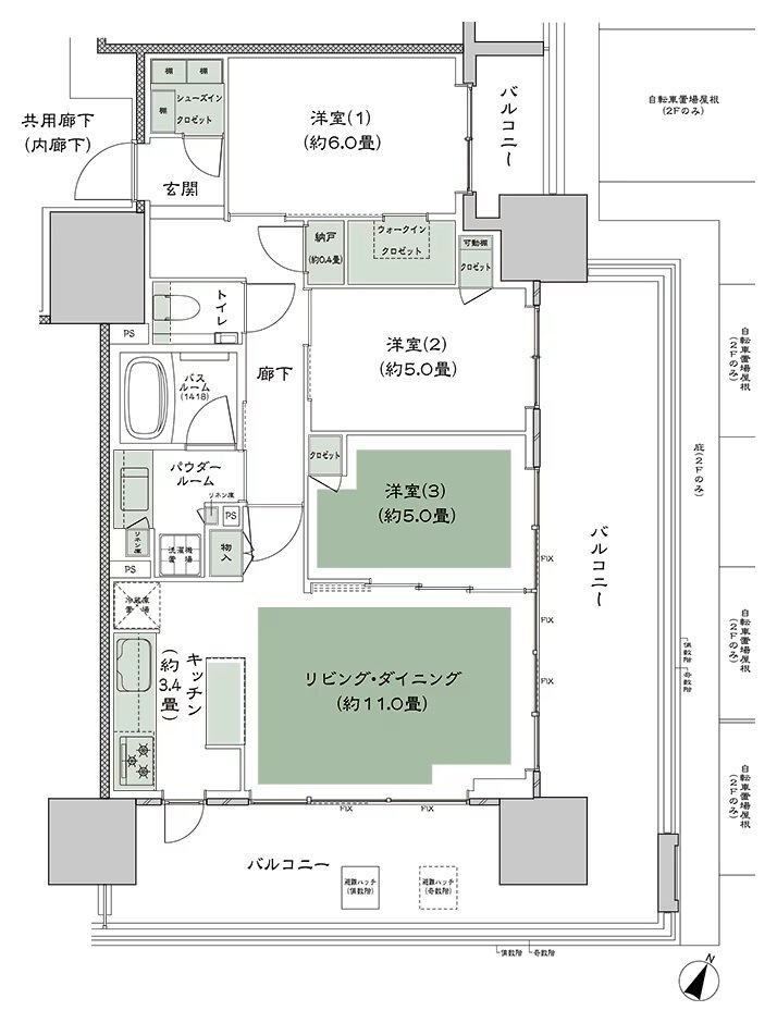 シティタワー錦糸公園 間取り E type