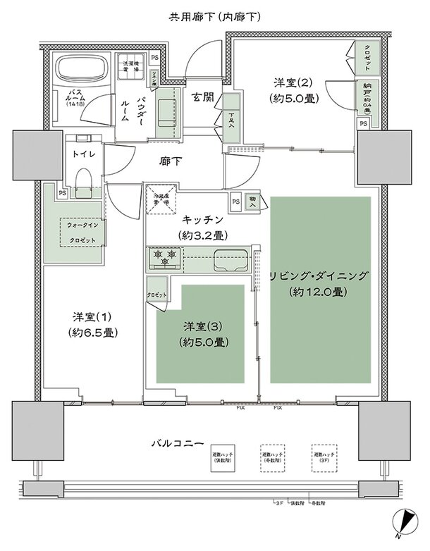 シティタワー錦糸公園 間取り B'-3 type