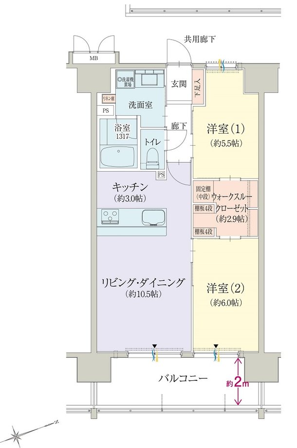 オブリージュ浜松レジデンス 間取り E type