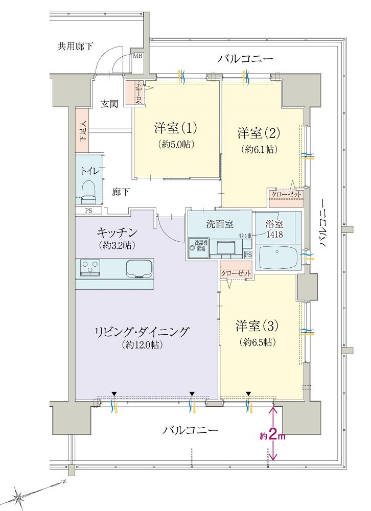 オブリージュ浜松レジデンス 間取り F type