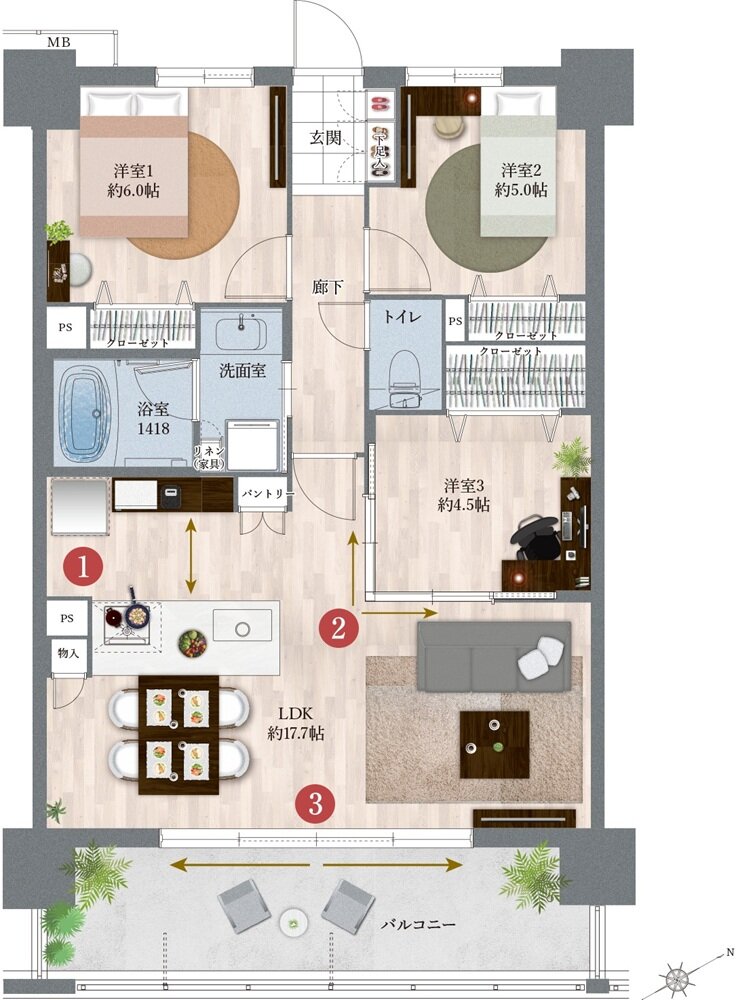 レクシア青葉東ティアード 間取り I type