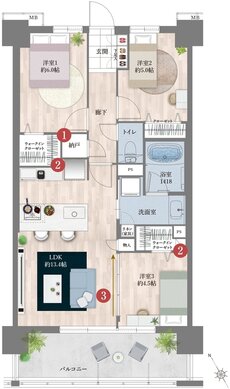 レクシア青葉東ティアード 間取り B type