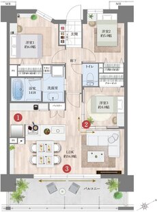 レクシア青葉東ティアード 間取り H type