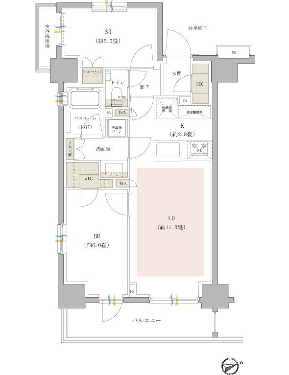 オープンレジデンシア新宿ザ・ハウス 間取り E1タイプ