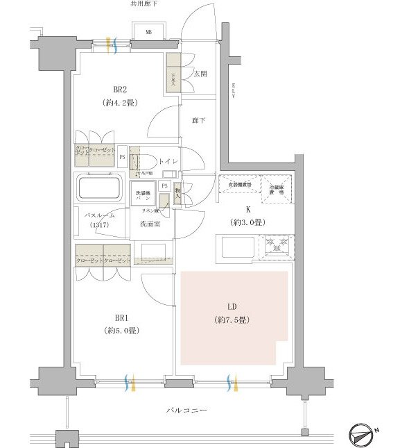 オープンレジデンシア新宿ザ・ハウス 間取り B2タイプ