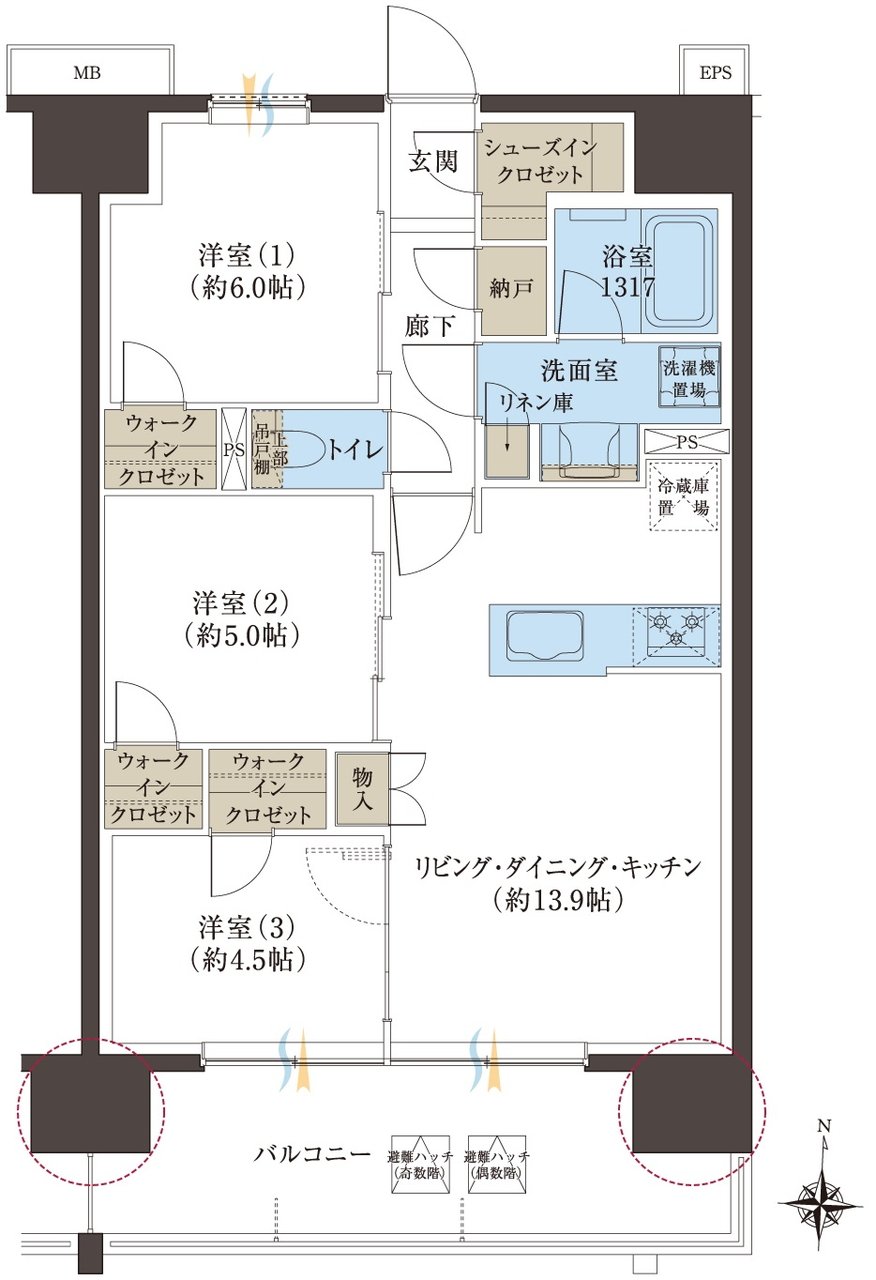レーベン浜松VISTAGE 間取り E type