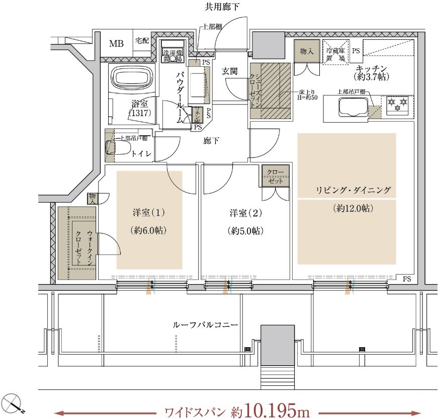 プレミスト宮崎台 RISETERRACE 間取り O type