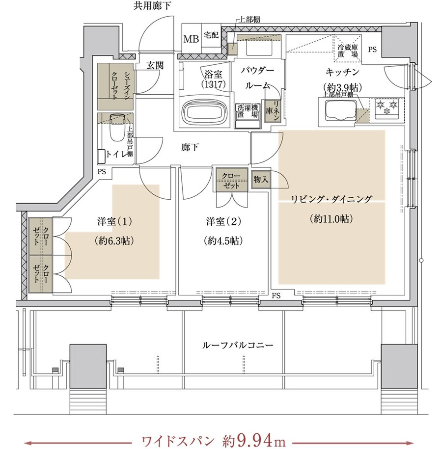 プレミスト宮崎台 RISETERRACE 間取り M type