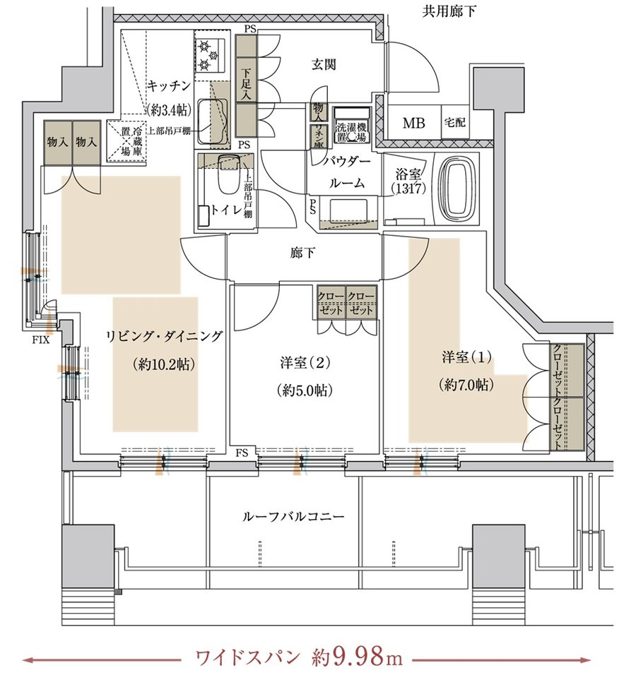 プレミスト宮崎台 RISETERRACE 間取り P type