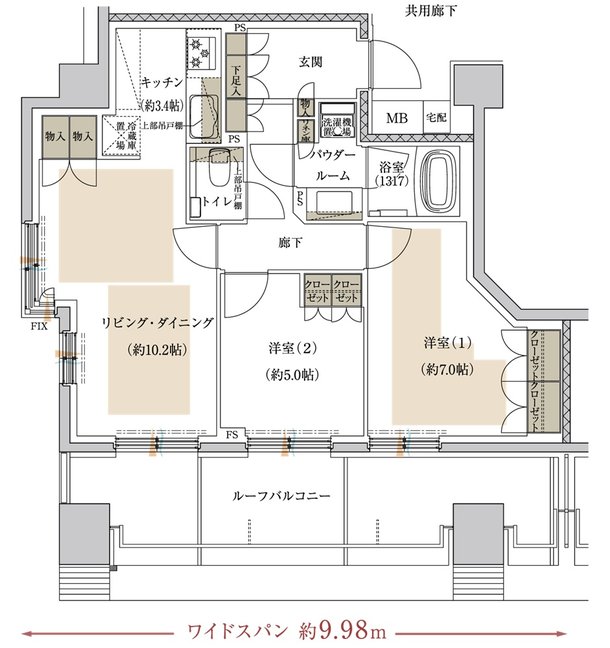 プレミスト宮崎台 RISETERRACE 間取り P type