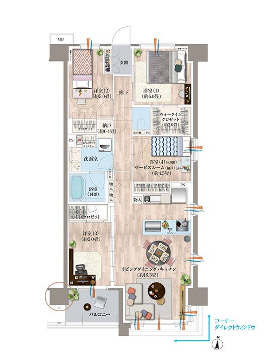 デュオヒルズ蘇我ザ・スカイ 間取り G2 TYPE(先着順)