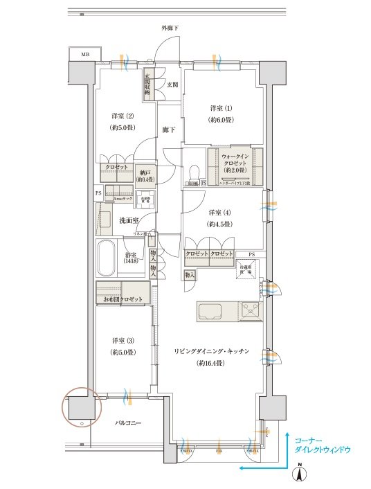 デュオヒルズ蘇我ザ・スカイ 間取り G2 TYPE