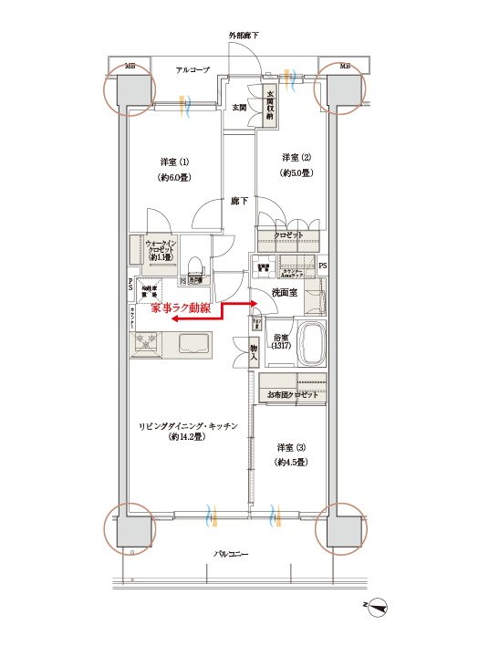 デュオヒルズ蘇我ザ・スカイ 間取り E2 TYPE（先着順）