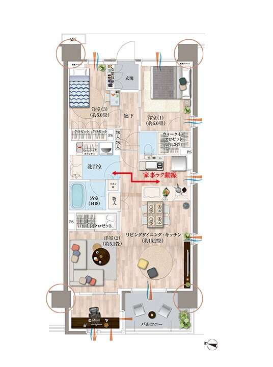 デュオヒルズ蘇我ザ・スカイ 間取り F1(re) (先着順)