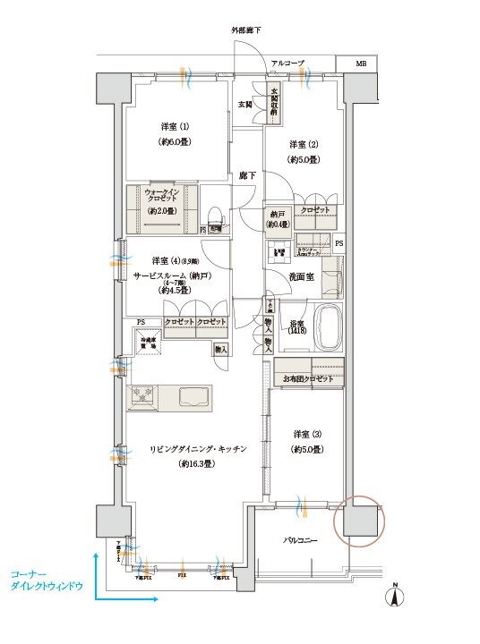 デュオヒルズ蘇我ザ・スカイ 間取り G1 TYPE(3期5次以降)