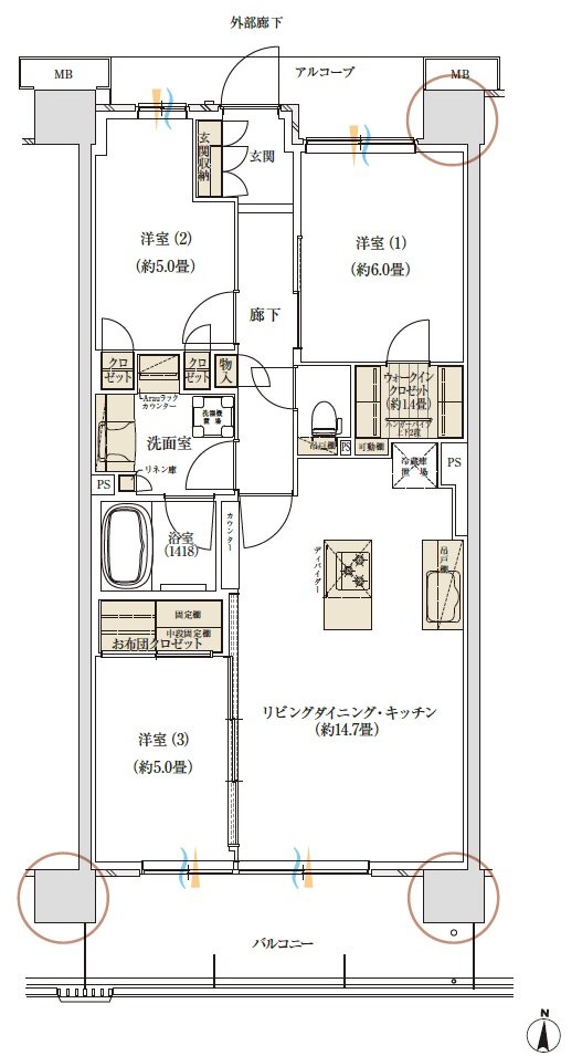 デュオヒルズ蘇我ザ・スカイ 間取り C9(f) TYPE(5期1次)