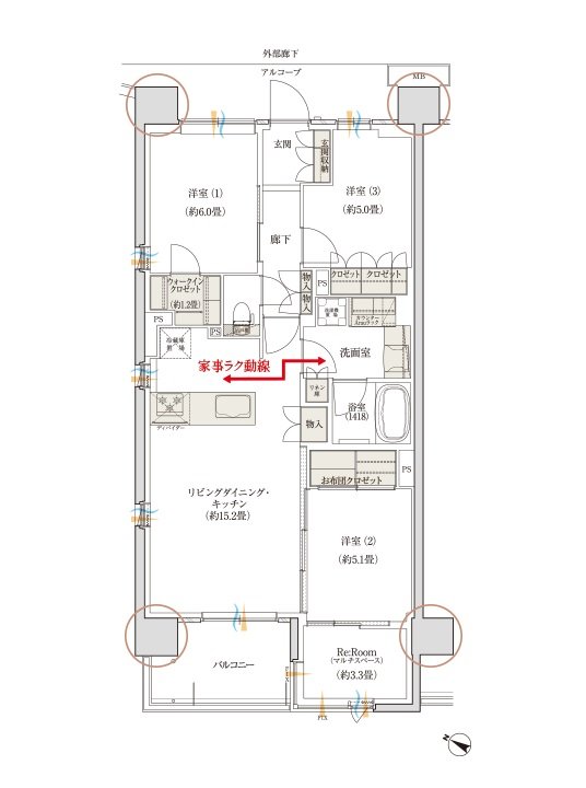 デュオヒルズ蘇我ザ・スカイ 間取り F2(re) TYPE(先着順)