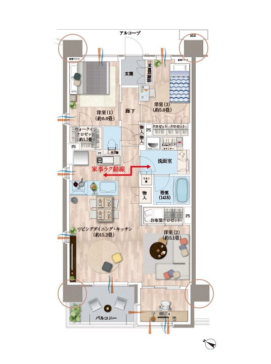 デュオヒルズ蘇我ザ・スカイ 間取り F2(re) TYPE(先着順)