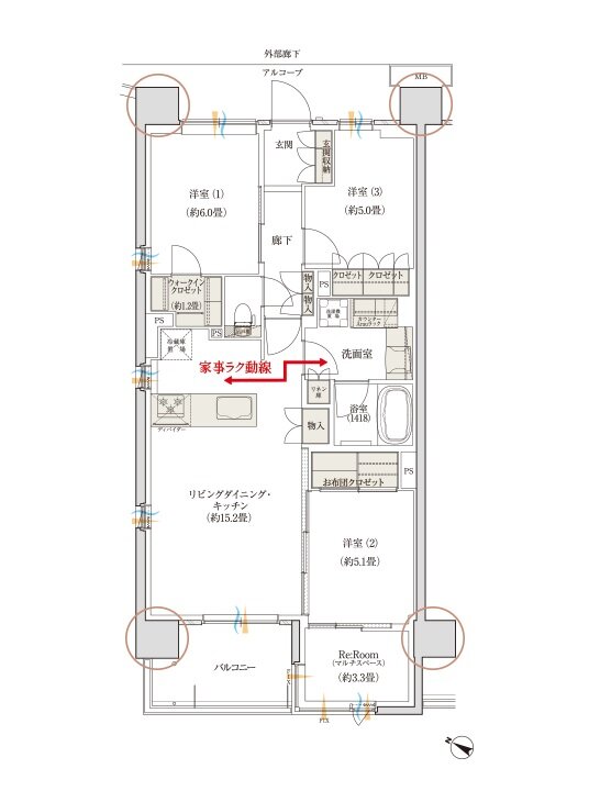 デュオヒルズ蘇我ザ・スカイ 間取り F2(re) TYPE(先着順)
