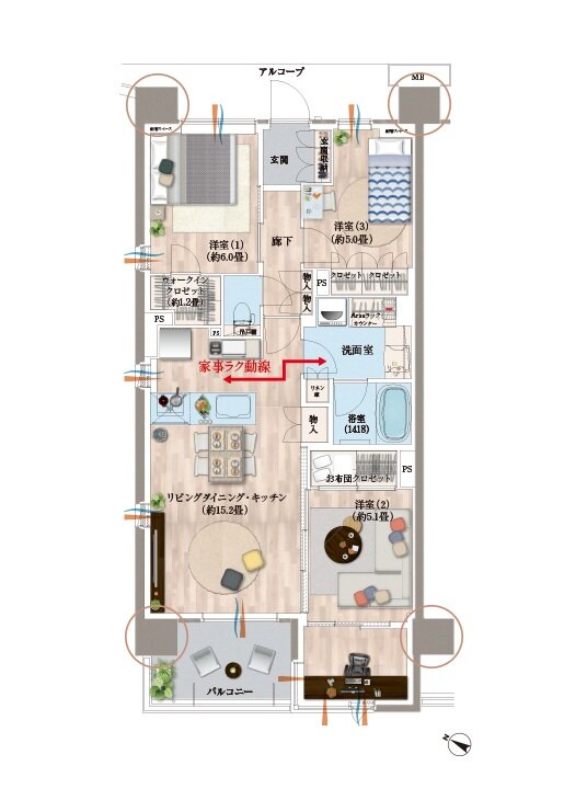 デュオヒルズ蘇我ザ・スカイ 間取り F2(re) TYPE(先着順)