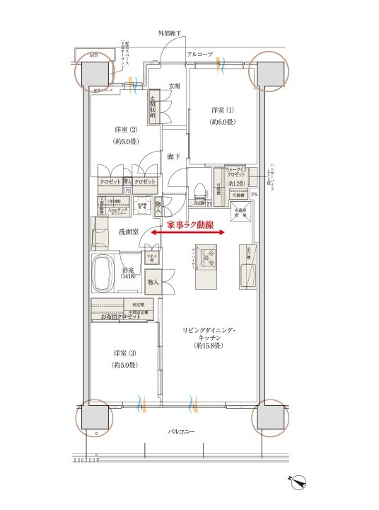 デュオヒルズ蘇我ザ・スカイ 間取り D6(f) TYPE（先着順）