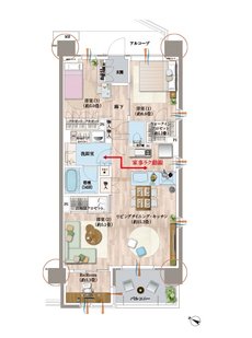 デュオヒルズ蘇我ザ・スカイ 間取り F3(re) TYPE（3期4次以降）