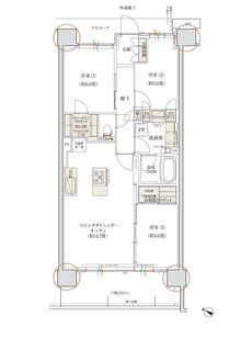 デュオヒルズ蘇我ザ・スカイ 間取り C7(f) TYPE（3期5次以降）