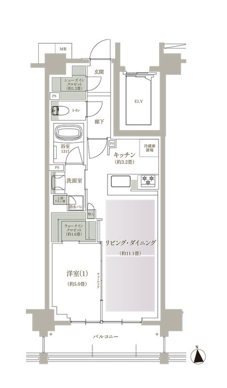 ブランシエラ三鷹下連雀ローレルコート 間取り E type
