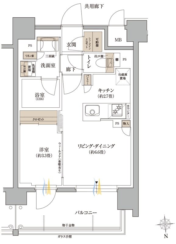 リビオ上町台 パークレジデンス 間取り Dタイプ