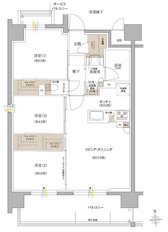 リビオ上町台 パークレジデンス 間取り Aタイプ