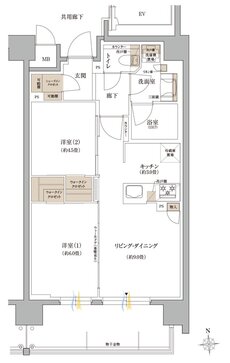 リビオ上町台 パークレジデンス 間取り Cタイプ