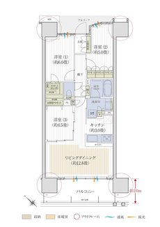 デュオヒルズ水戸三の丸タワー 間取り G type (先着順)