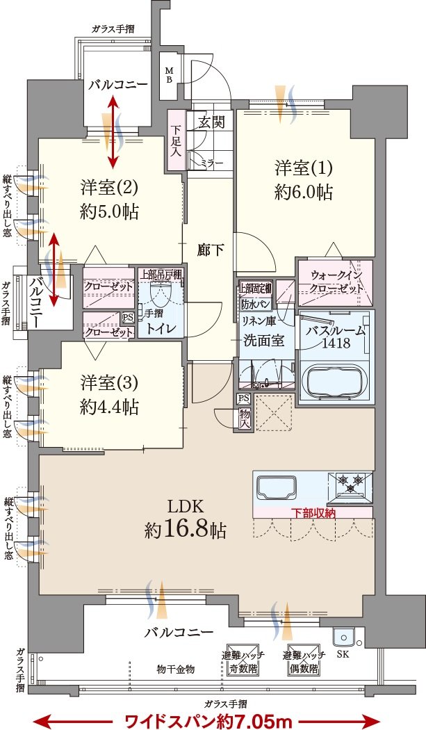 ファーネスト博多ルシエEAST／ファーネスト博多ルシエWEST 間取り A type（EAST）