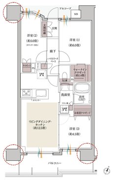 デュオヒルズ六甲道 間取り Iタイプ（先着順）