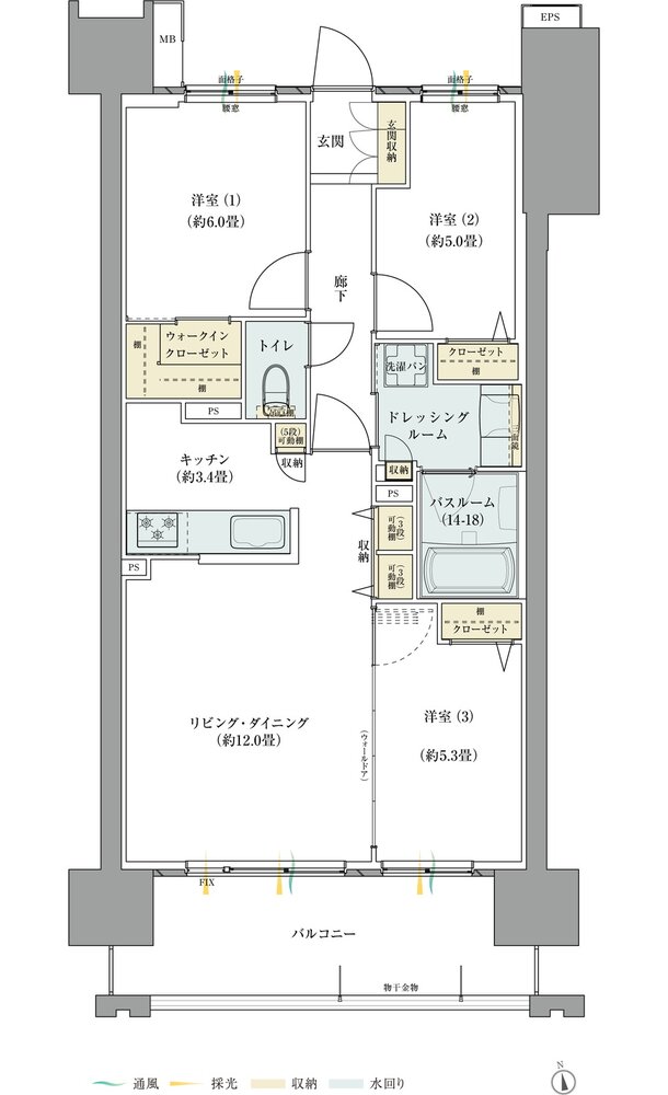サーパス藤塚テラス 間取り Cタイプ