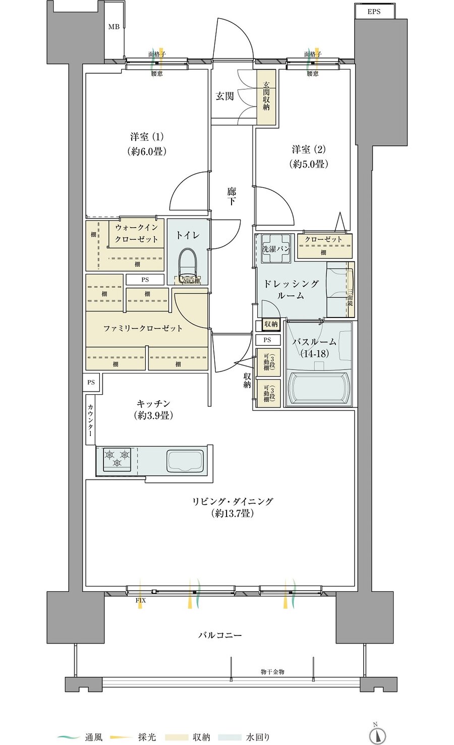 サーパス藤塚テラス 間取り Cタイプ（メニュープラン1）