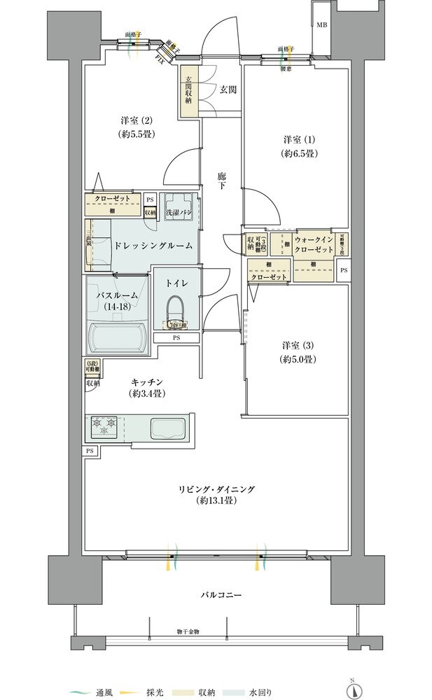 サーパス藤塚テラス 間取り Bタイプ