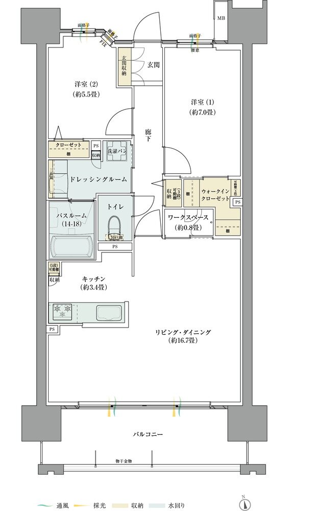 サーパス藤塚テラス 間取り Bタイプ（メニュープラン2）