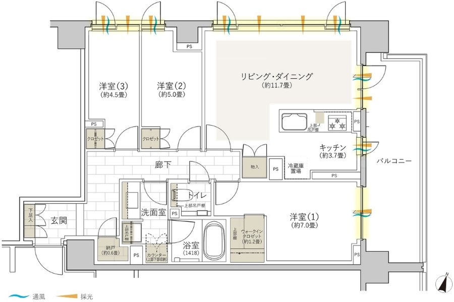 グランドメゾン杉並永福町 間取り F type【先着順販売住戸/5階】