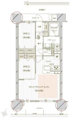 プレサンス ロジェ 福島野田グランアリーナ 間取り B2タイプ MENU-1