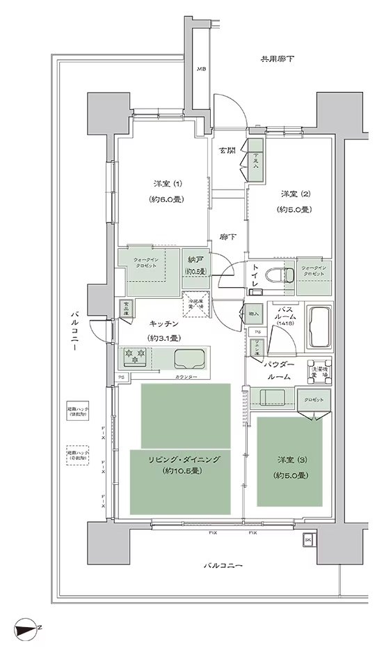 シティハウス天王寺堀越町 間取り A3-3 type
