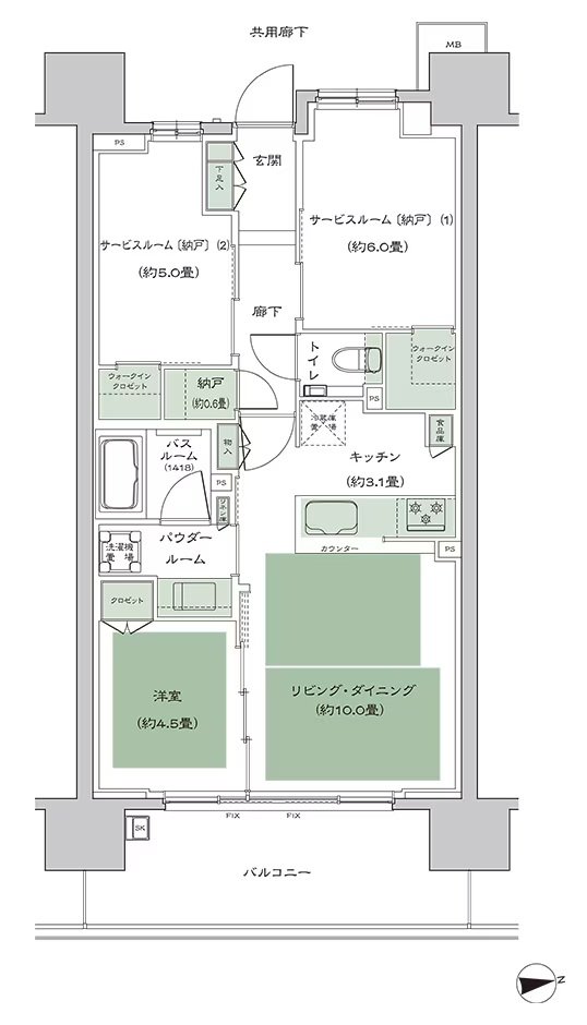 シティハウス天王寺堀越町 間取り B-3 type