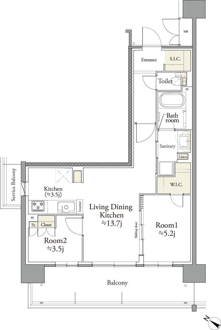 リコット三河安城本町 間取り B type