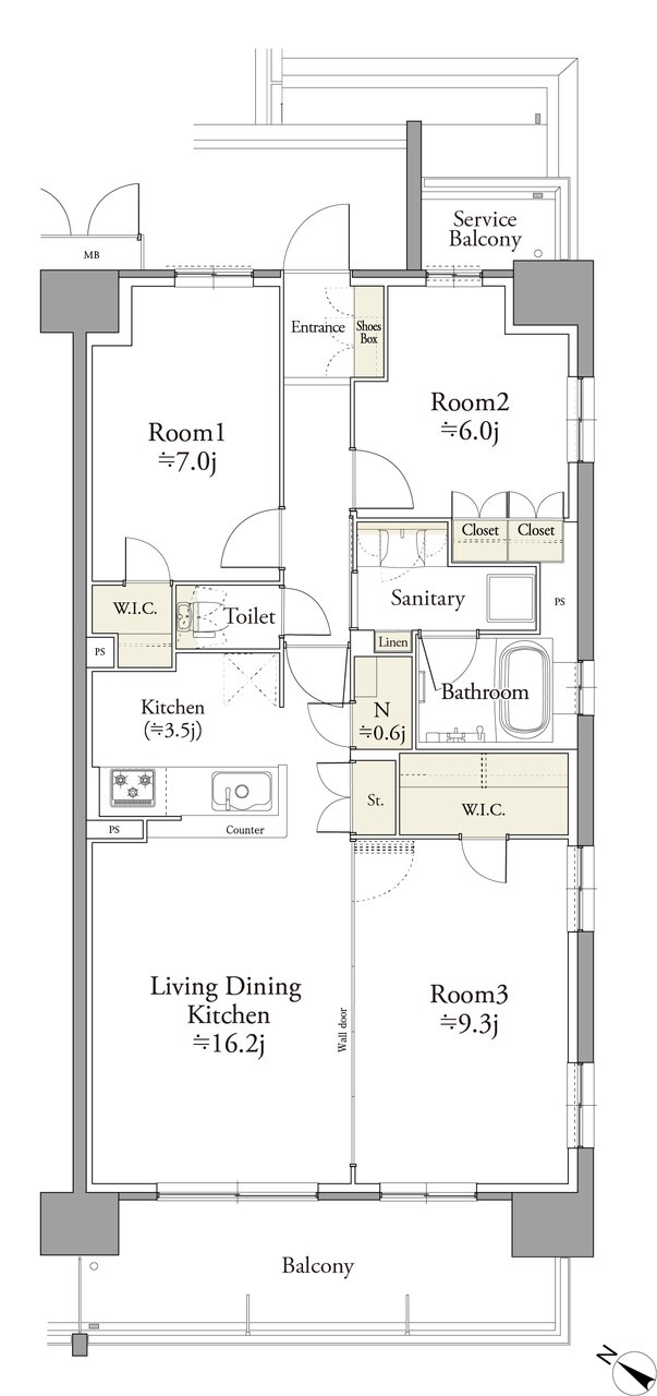 リコット三河安城本町 間取り L type（MENU3）
